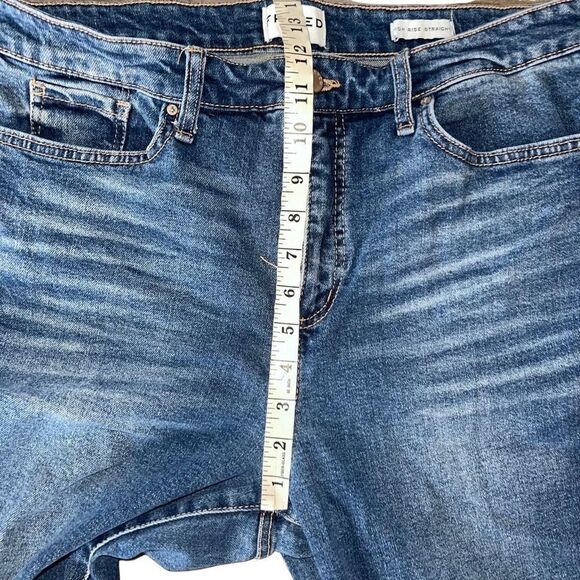 FRAYED Denim High Rise Straight Jeans 32 - Picture 5 of 8